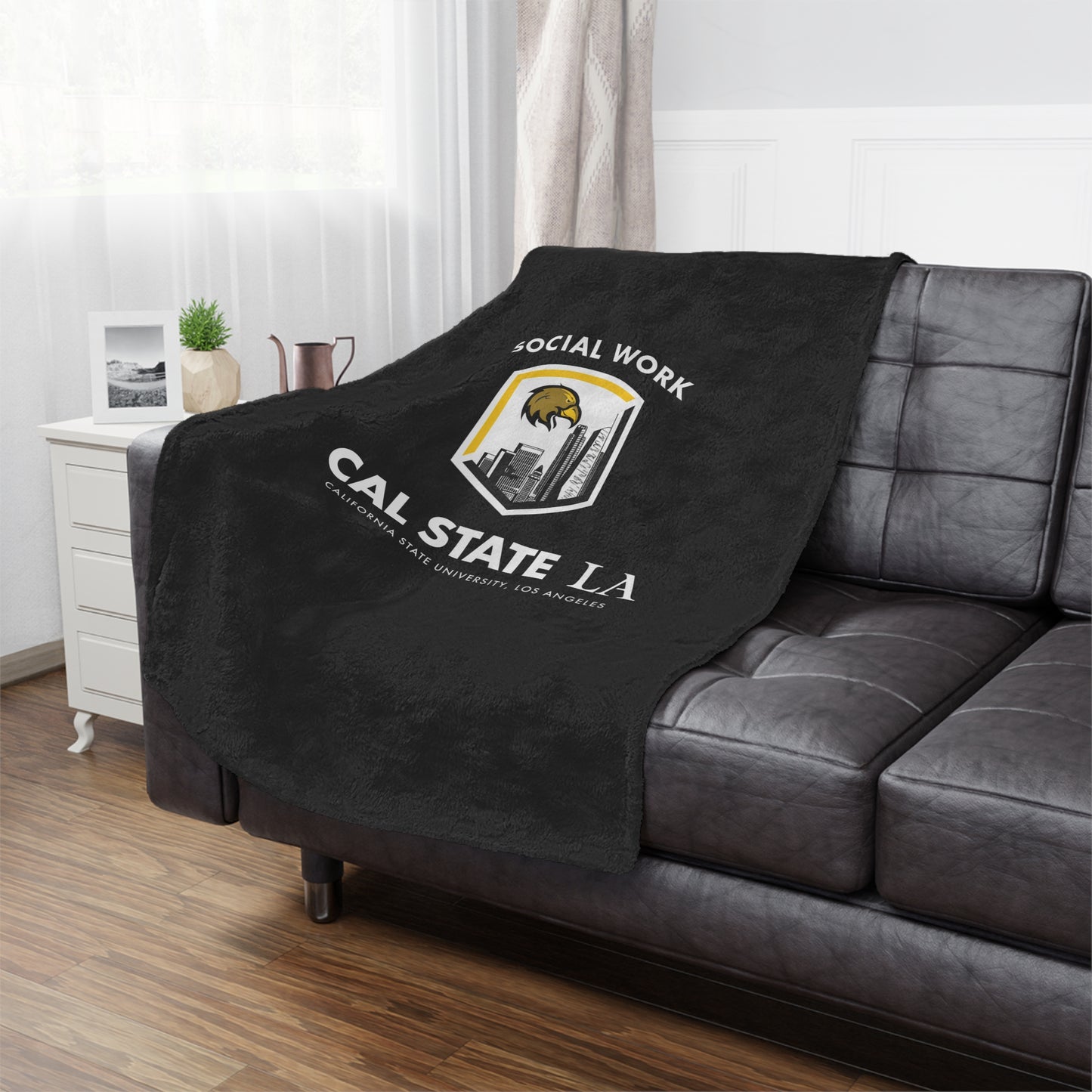 CSULA School of Social Work Mini Blanket - Great for your office chair or your couch at home!