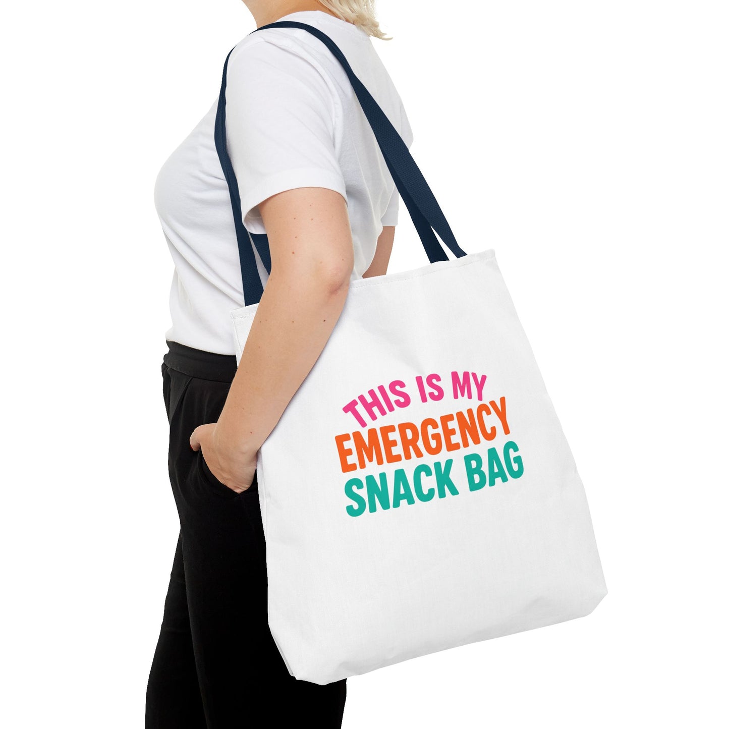 Snack Emergency Tote Bag — "This Is My Emergency Snack Bag" Cute Grocery/Everyday Carry (Social Work/Mental Health)