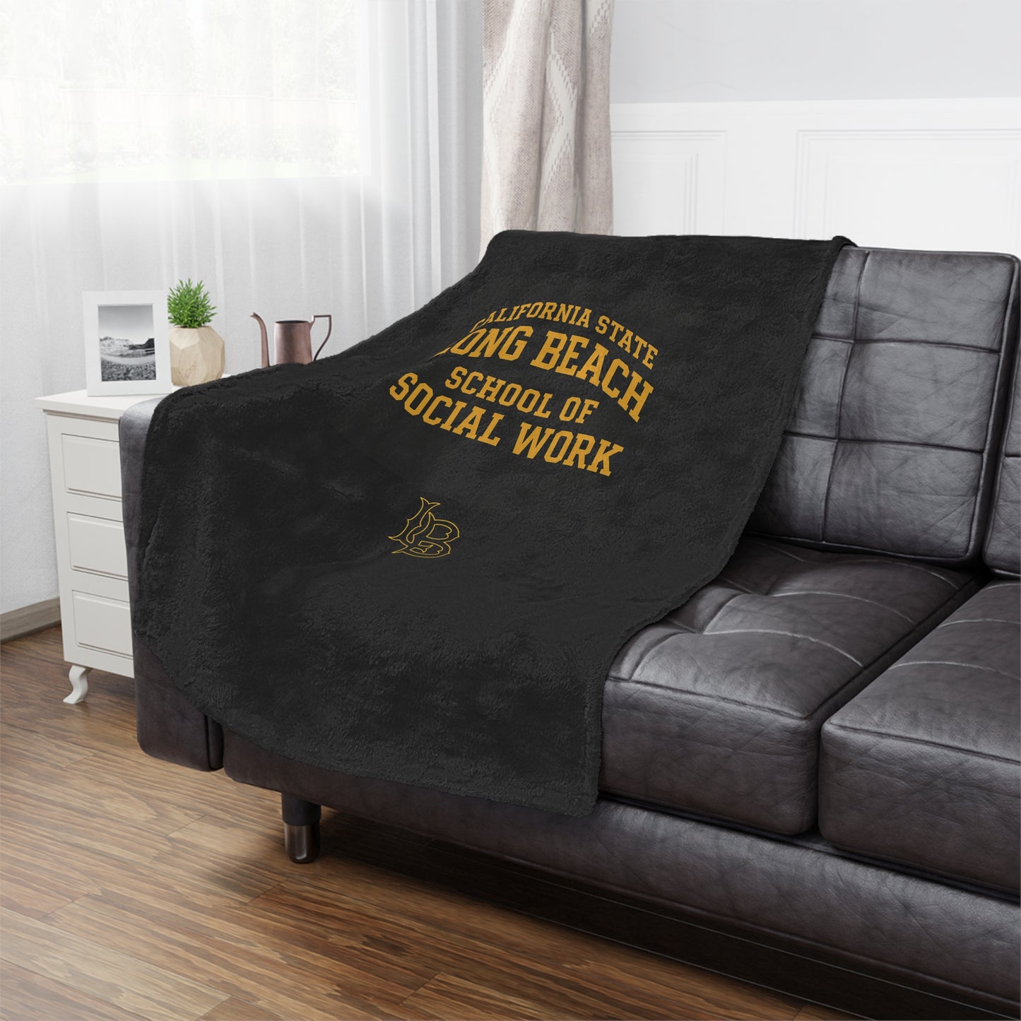 CSULB School of Social Work Mini Blanket - Great for your office chair or your couch at home!
