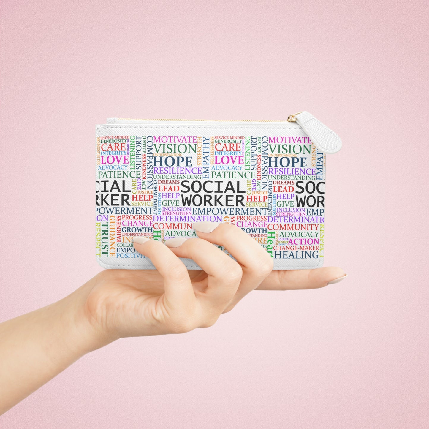 Social Worker Mini Clutch Bag — Inspirational Community Advocate Wristlet
