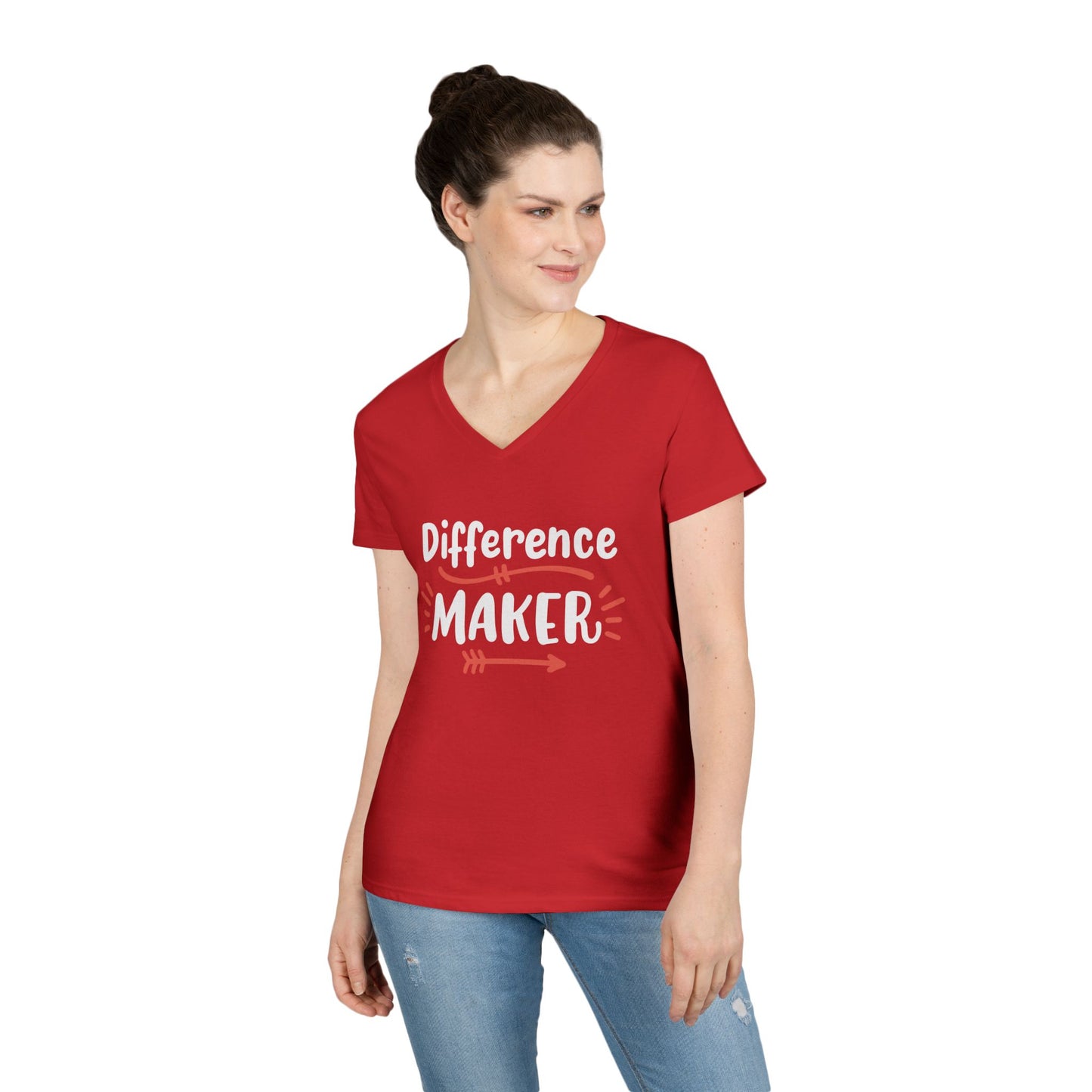 Difference Maker V-Neck Tee — Inspirational Ladies' T-Shirt