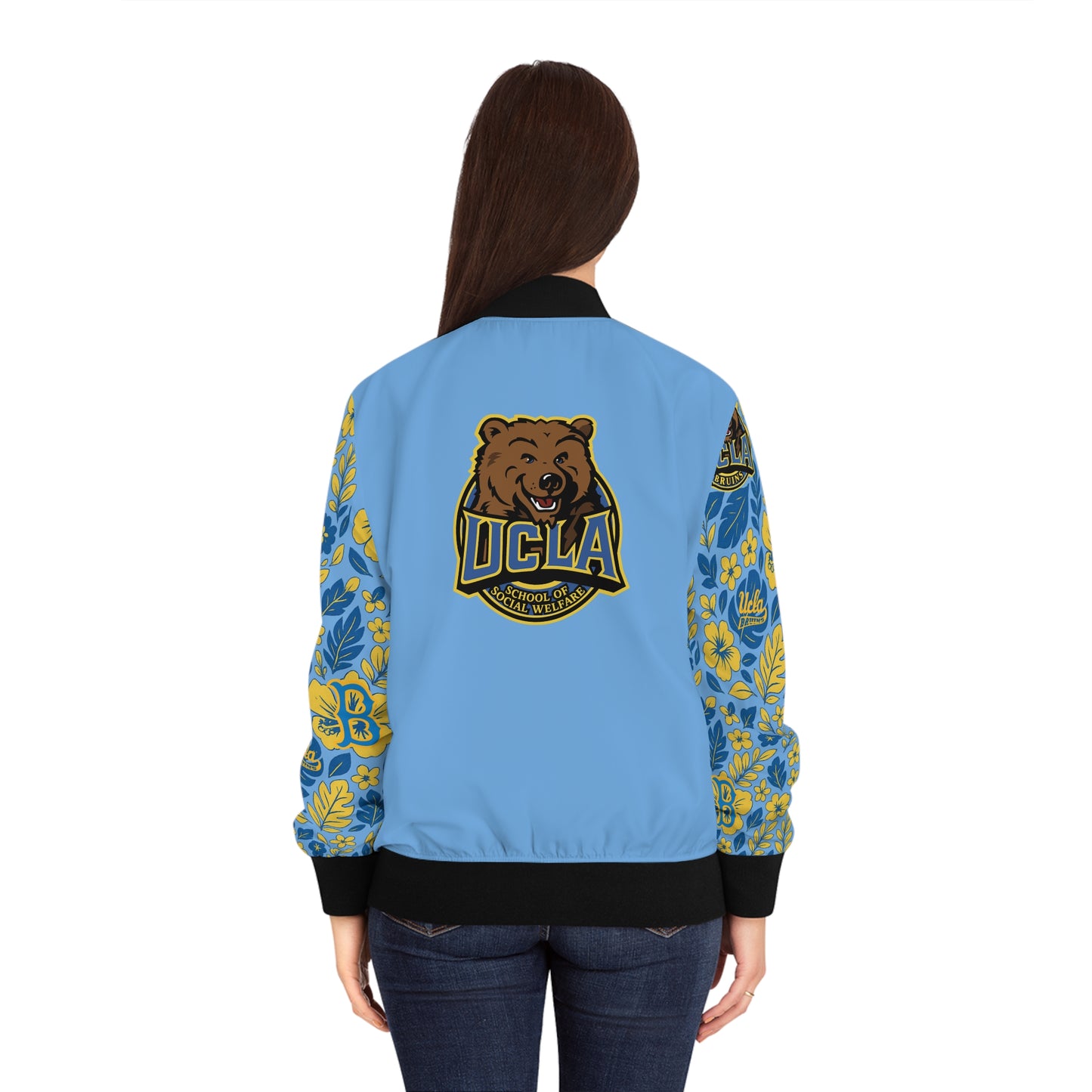 UCLA School of Social Welfare - Hawaiian Bomber Jacket - Baby Blue