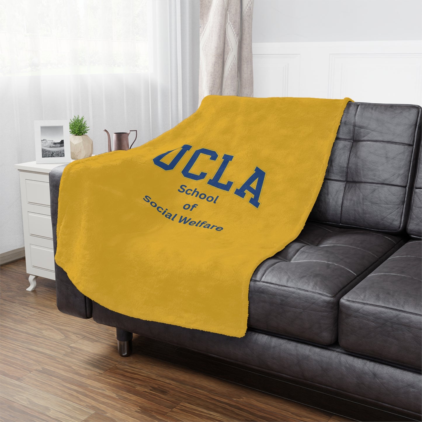 UCLA School of Social Welfare Mini Blanket - Great for your office chair or your couch at home!