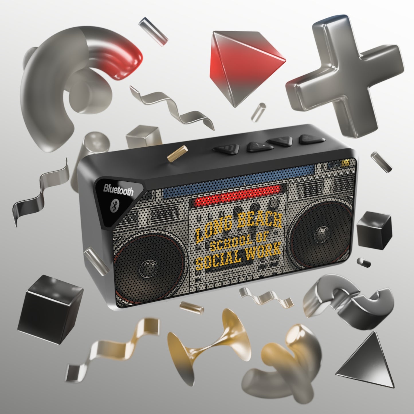 Cal State Long Beach-School of Social Work-Bluetooth Speaker with Retro Boombox Design