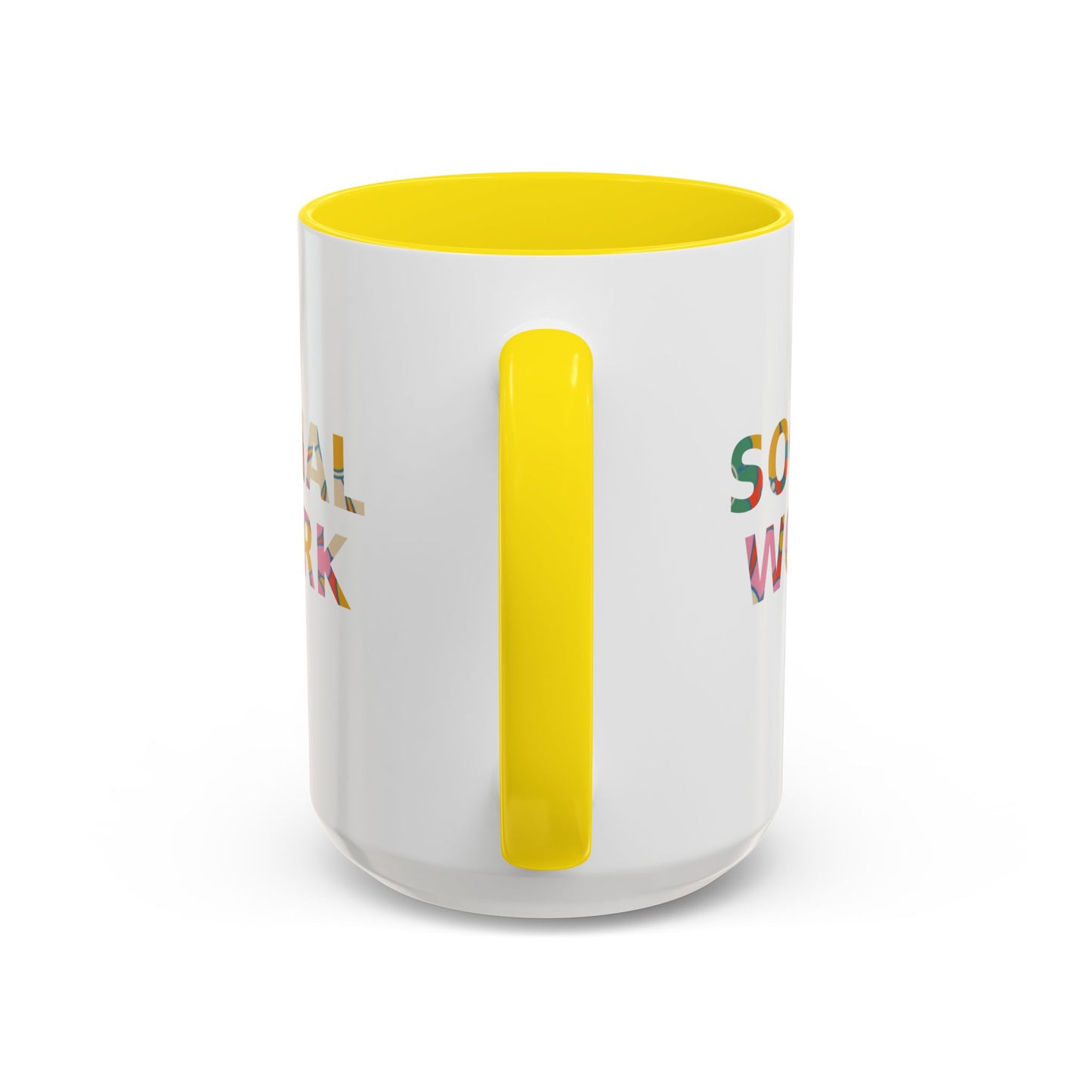 Social Work "Flower Letters" -Accent Mug - 15oz