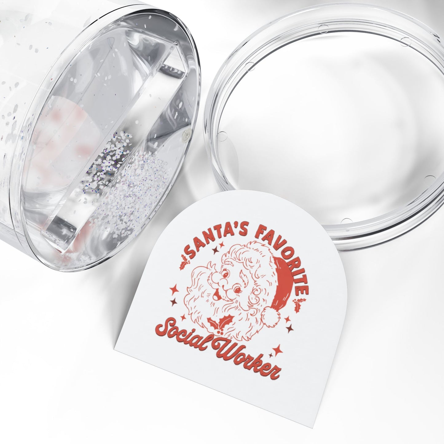Santa’s Favorite Social Worker Snow Globe — Retro Christmas Office Gift