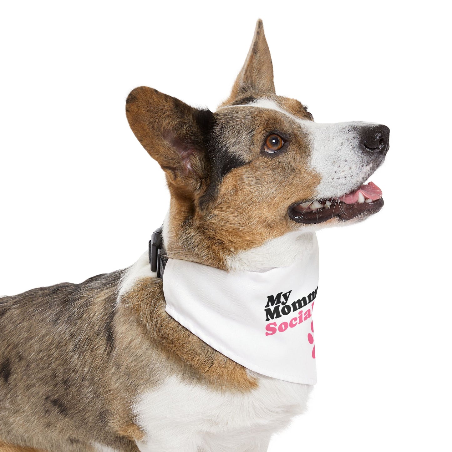 Pet Bandana Collar — "My Mommy" Dog Bandana with Pink Paw