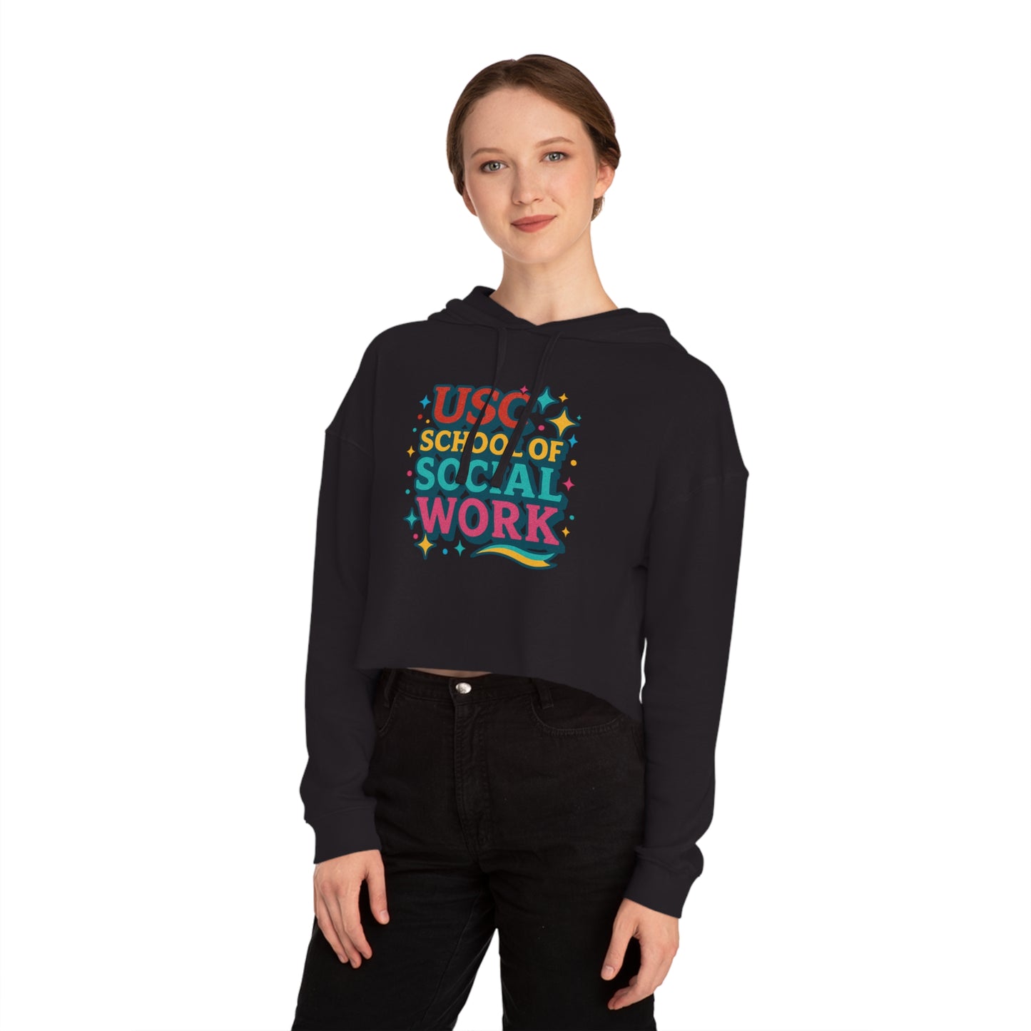 Sparkle - USC School of Social Work Women's Cropped Hoodie