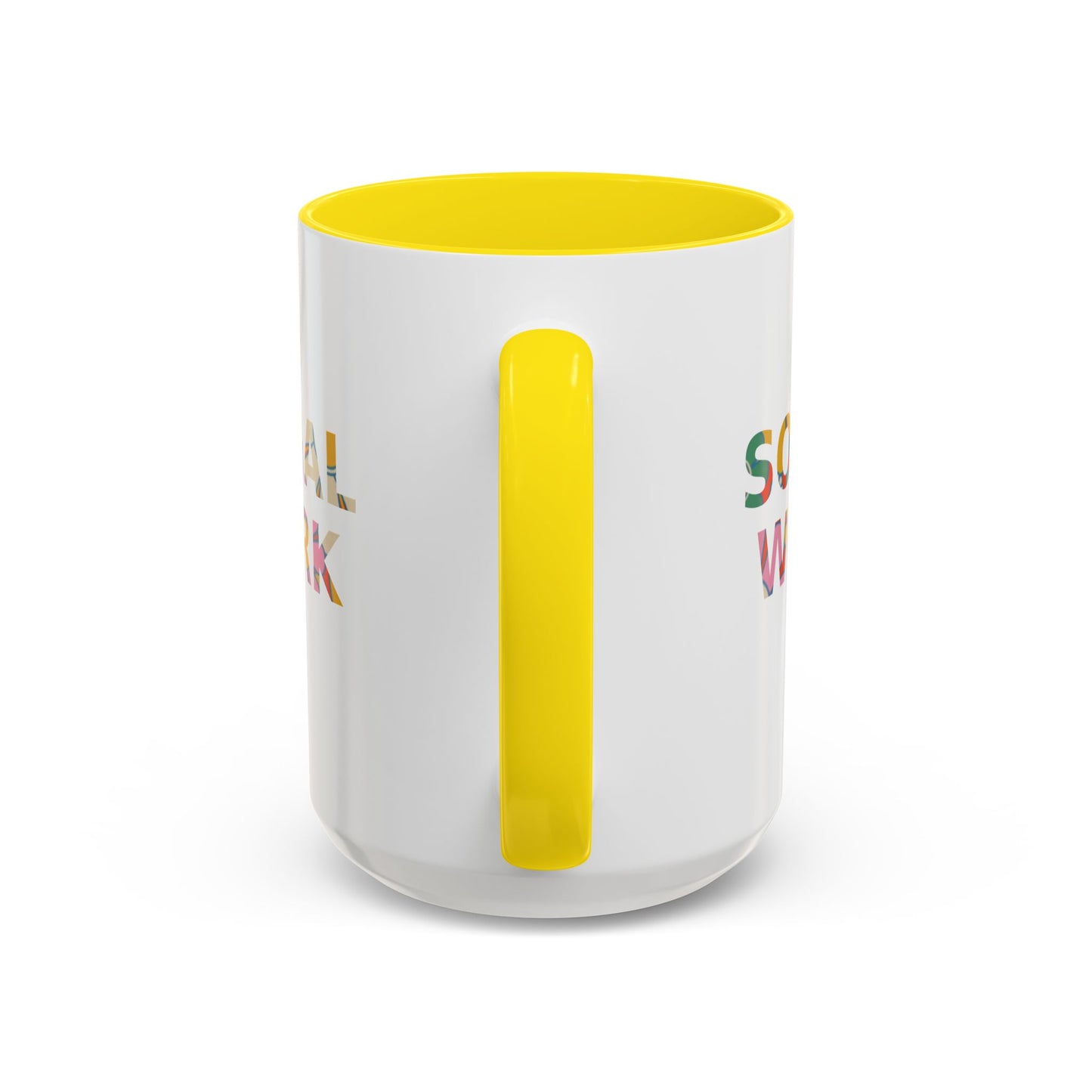 Social Work "Flower Letters" -Accent Mug - 15oz