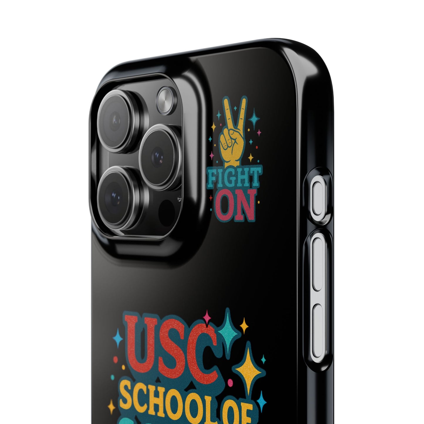 USC Trojans Slim I-Phone Case - School of Social Work - Glitter Style (Black)