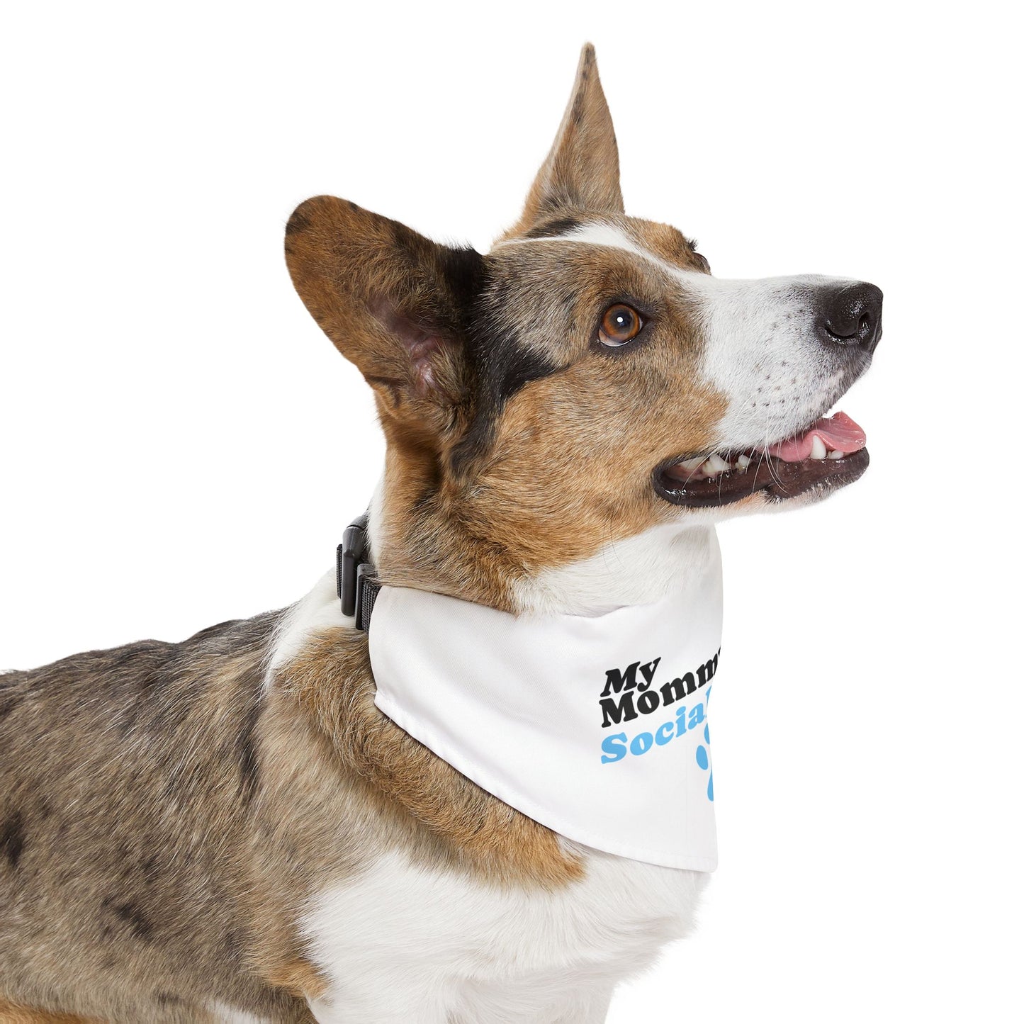 Pet Bandana Collar — "My Mommy" Dog Bandana with Blue Paw