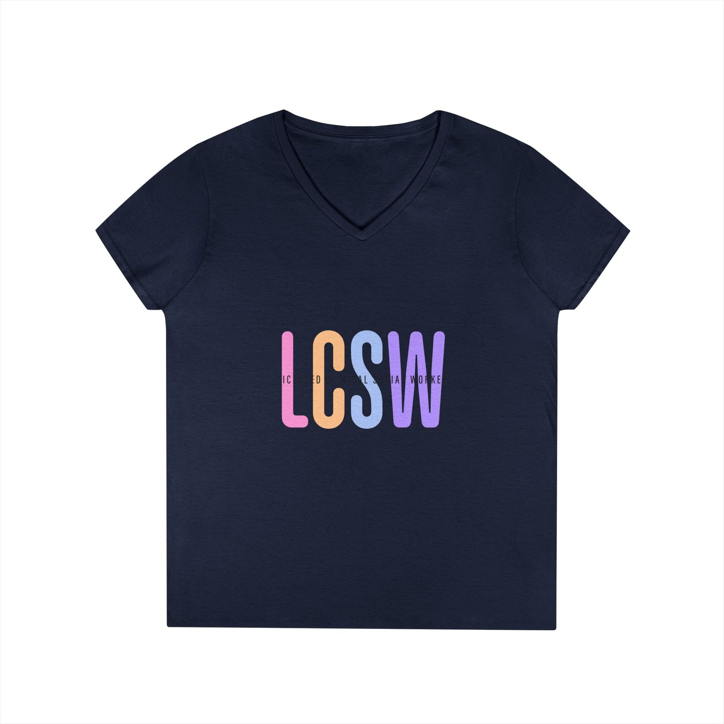 LGBTQ+ Pride Pastel Ombre 'LCSW' V‑Neck Tee — Pride Shirt