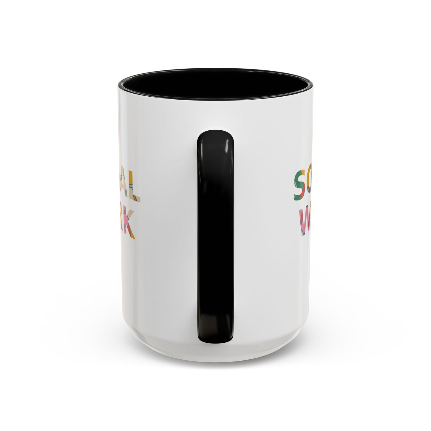 Social Work "Flower Letters" -Accent Mug - 15oz