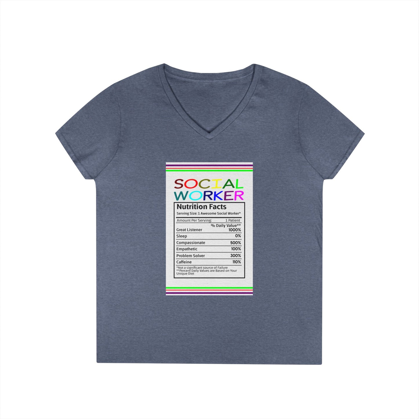 Social Worker Nutrition Facts V-Neck Tee — Women's Social Worker Gift