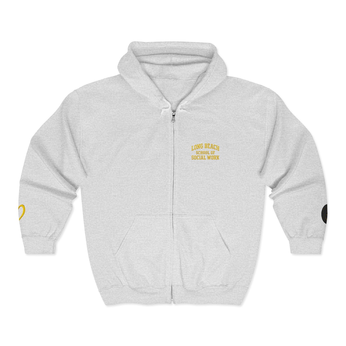 Cal State Long Beach- School of Social Work -Unisex Heavy Blend™ Full Zip Hooded Sweatshirt - Ultimate Comfort for Fans
