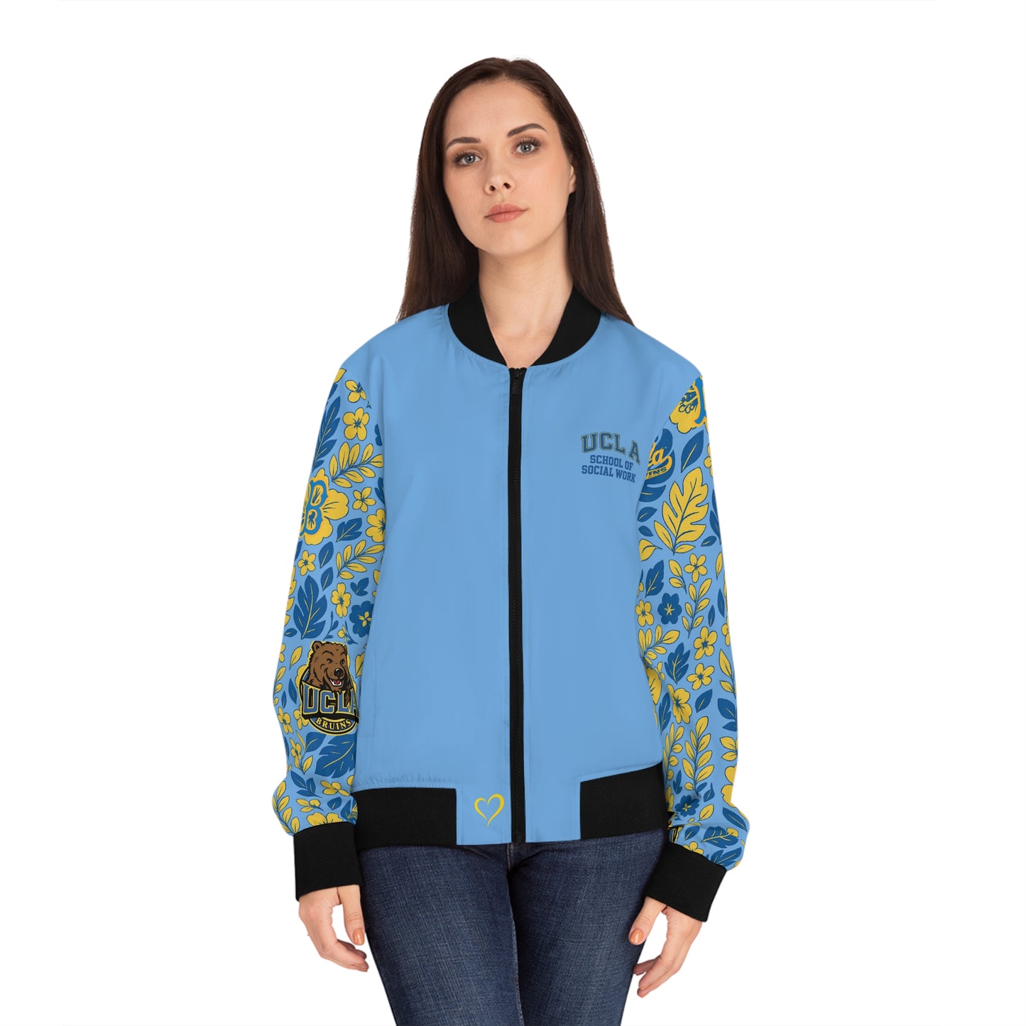 UCLA School of Social Welfare - Hawaiian Bomber Jacket - Baby Blue