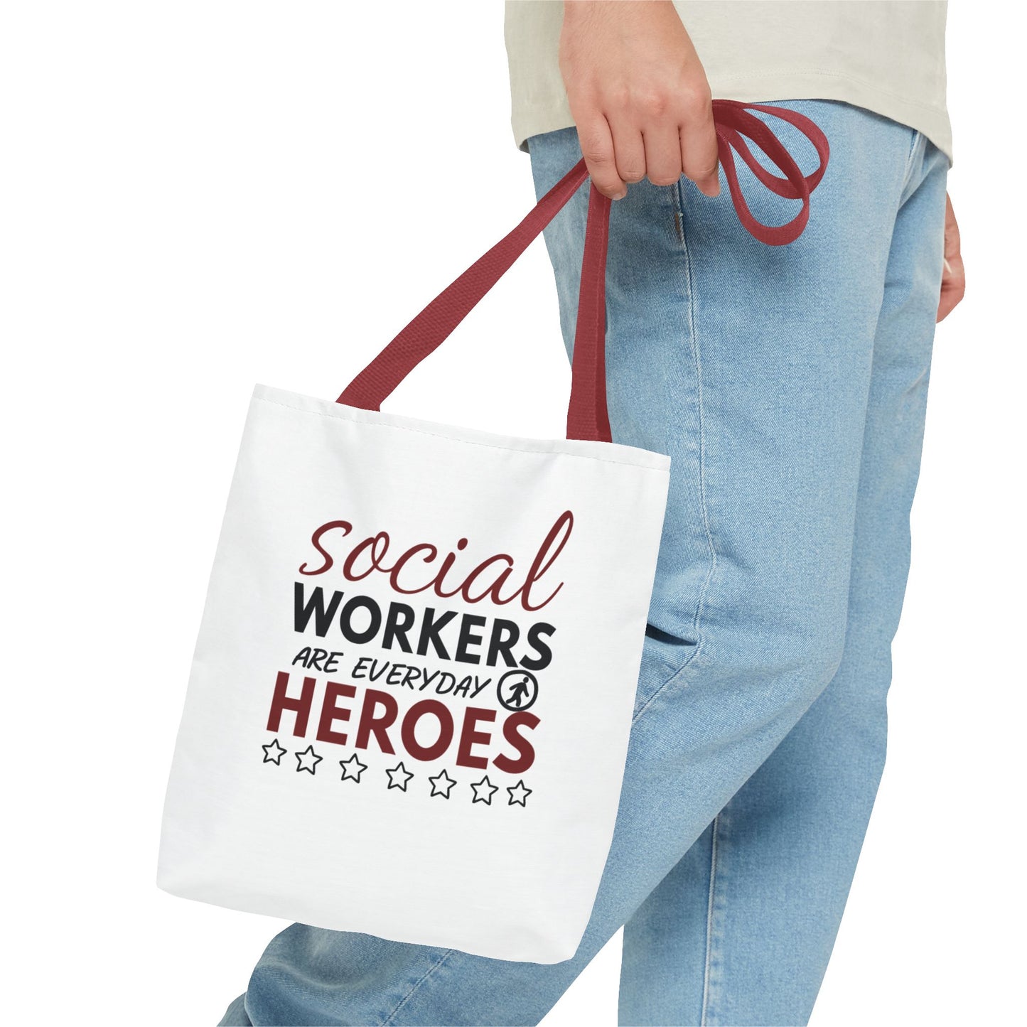 Social Worker Tote Bag — "Social Workers Are Everyday Heroes" / "Social Worker Change the World" Reusable Gift