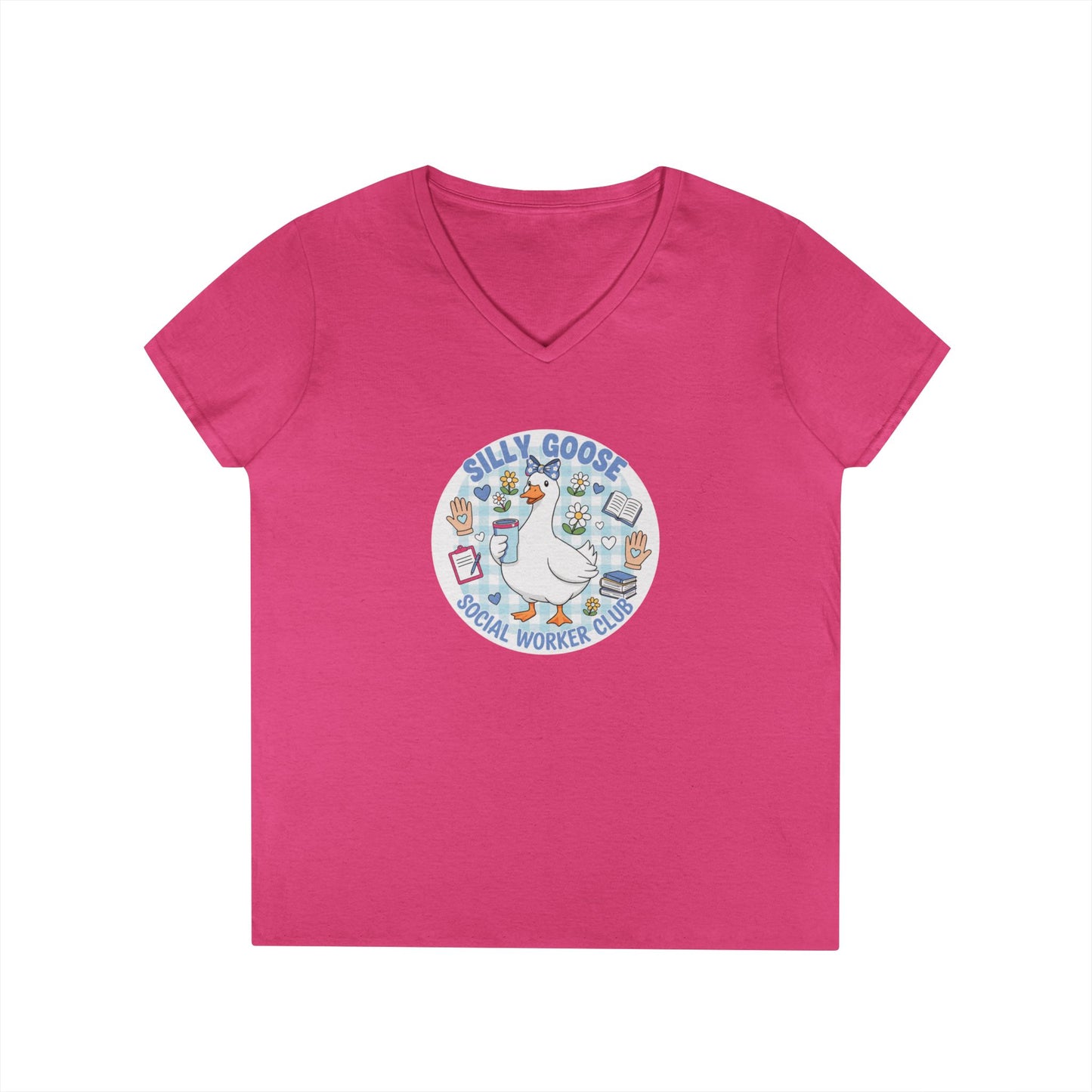 Silly Goose Social Worker Crew Ladies' V-Neck T-Shirt