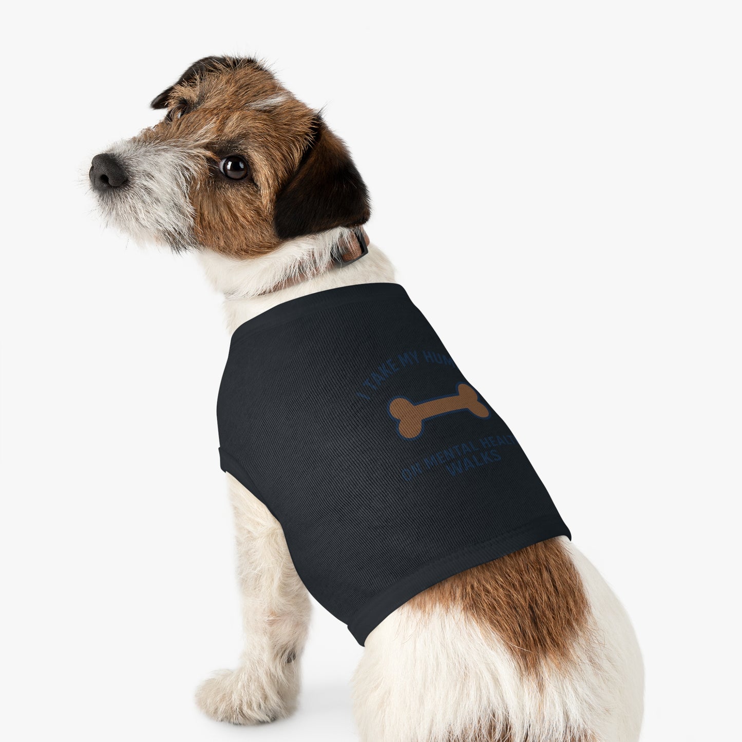Pet Tank Top — “I Take My Human on Mental Health Walks” Dog Tank