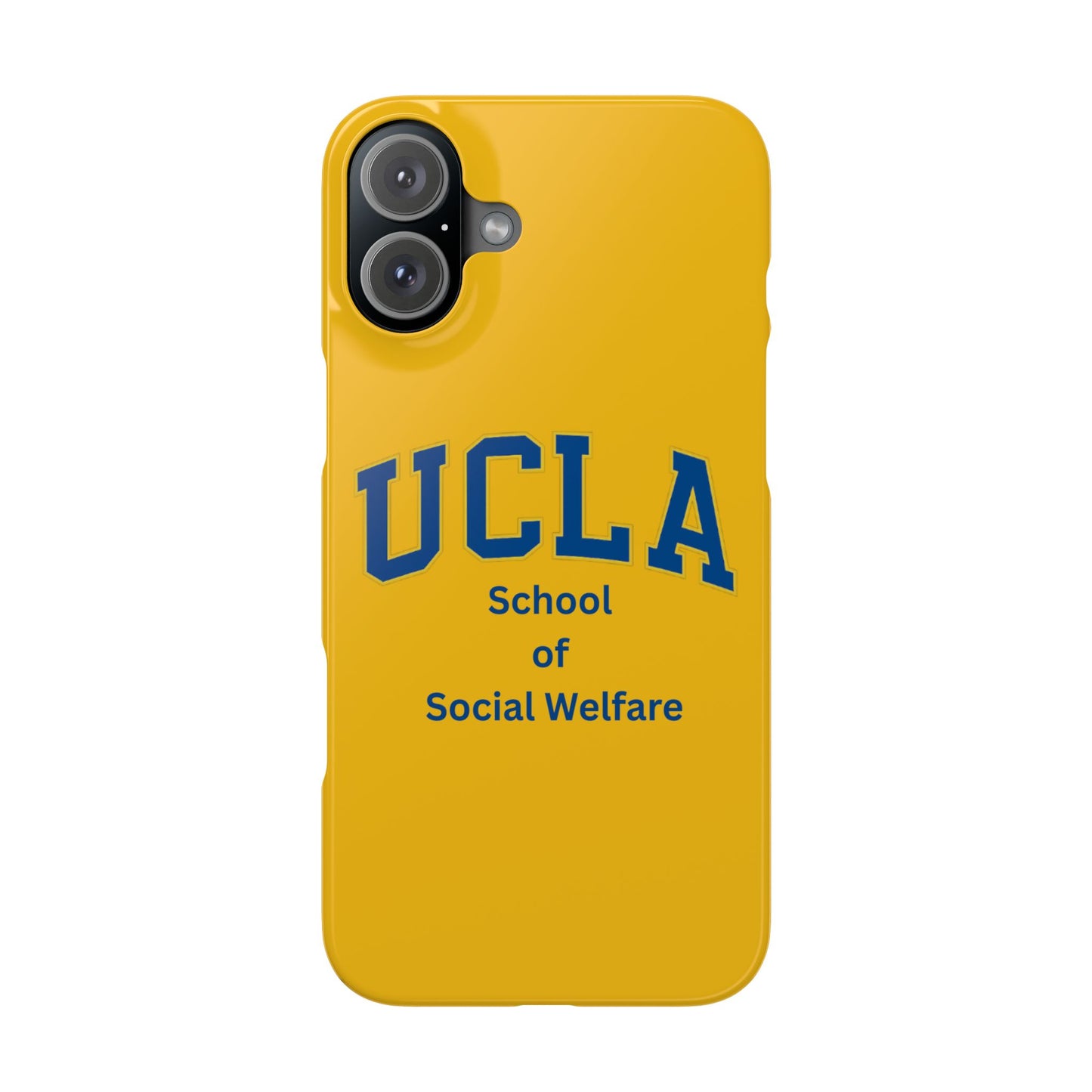 UCLA Slim I-Phone Case - School of Social Welfare-Text Logo (Yellow)