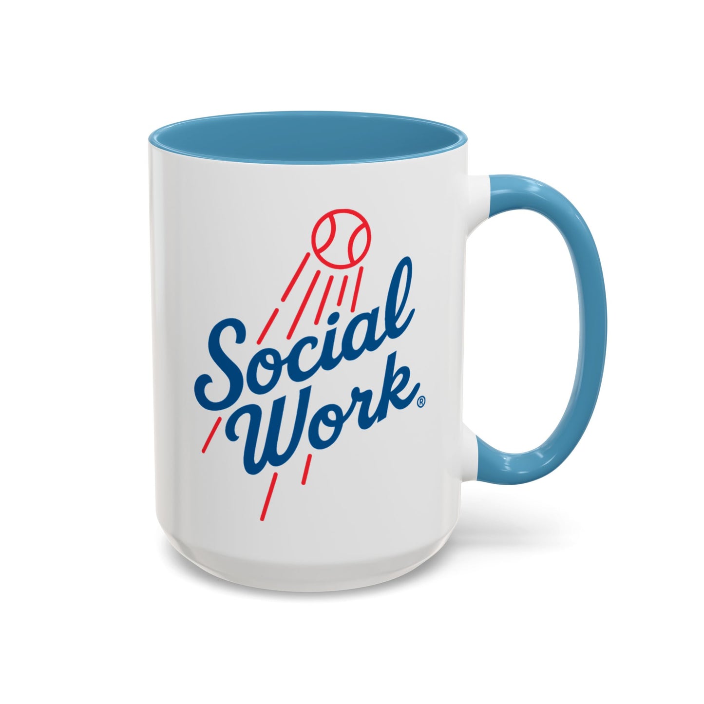 Social Work Baseball Coffee Mug — Retro Script Accent 15oz