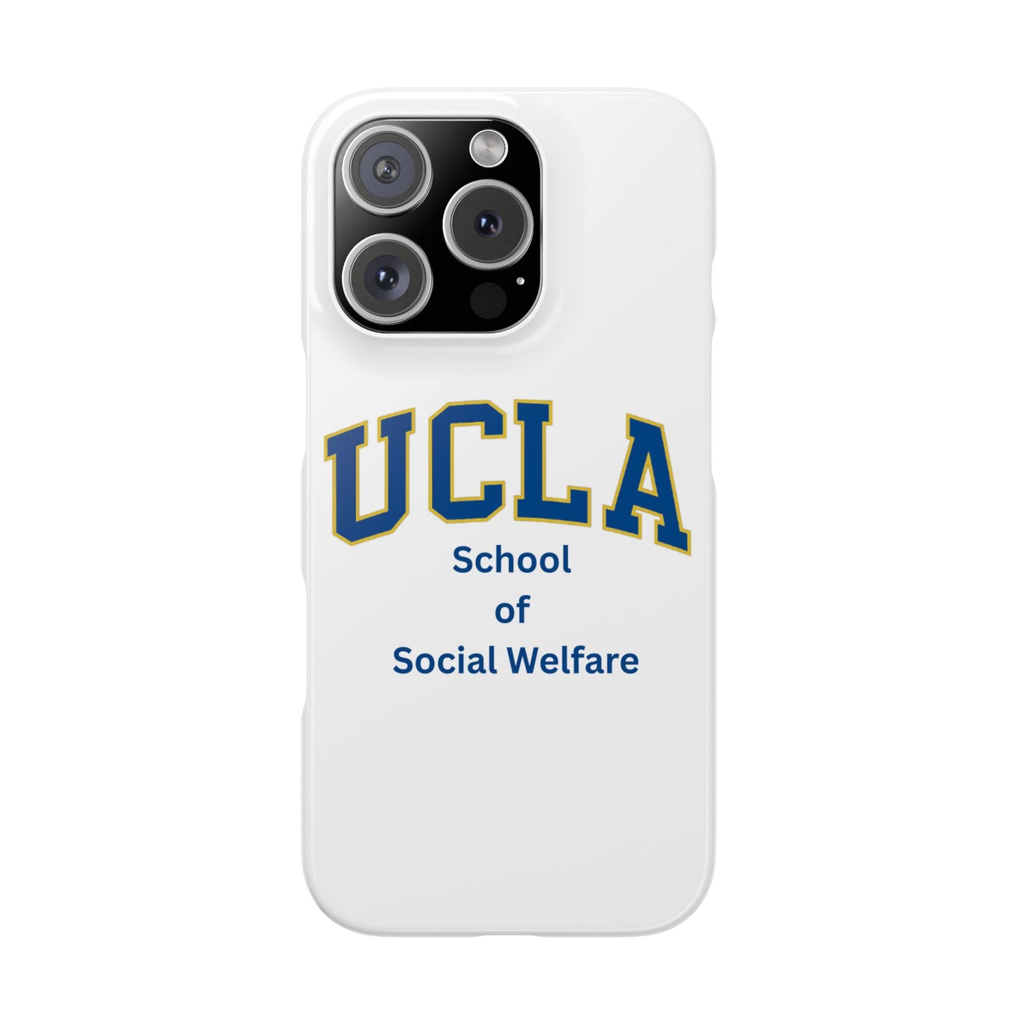 UCLA Slim I-Phone Case - School of Social Welfare-Text Logo (White)