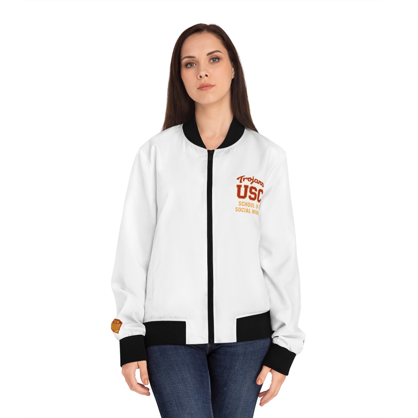 USC Trojans Women's Bomber Jacket - Stylish Social Work Gear