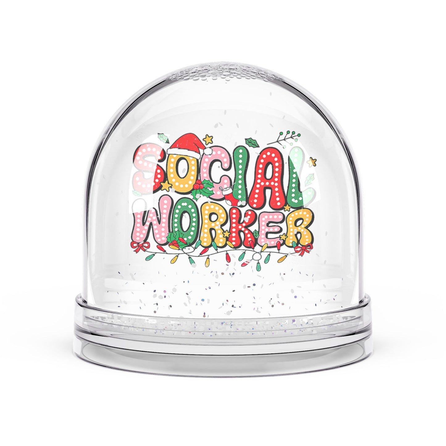 Social Worker Snow Globe — Festive Holiday Desk Decor