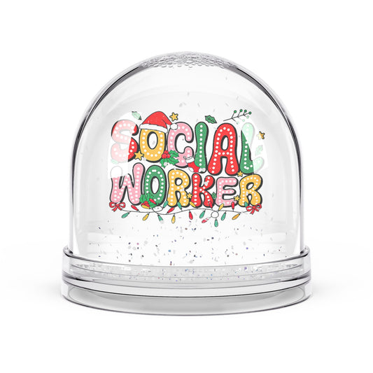 Social Worker Snow Globe — Festive Holiday Desk Decor