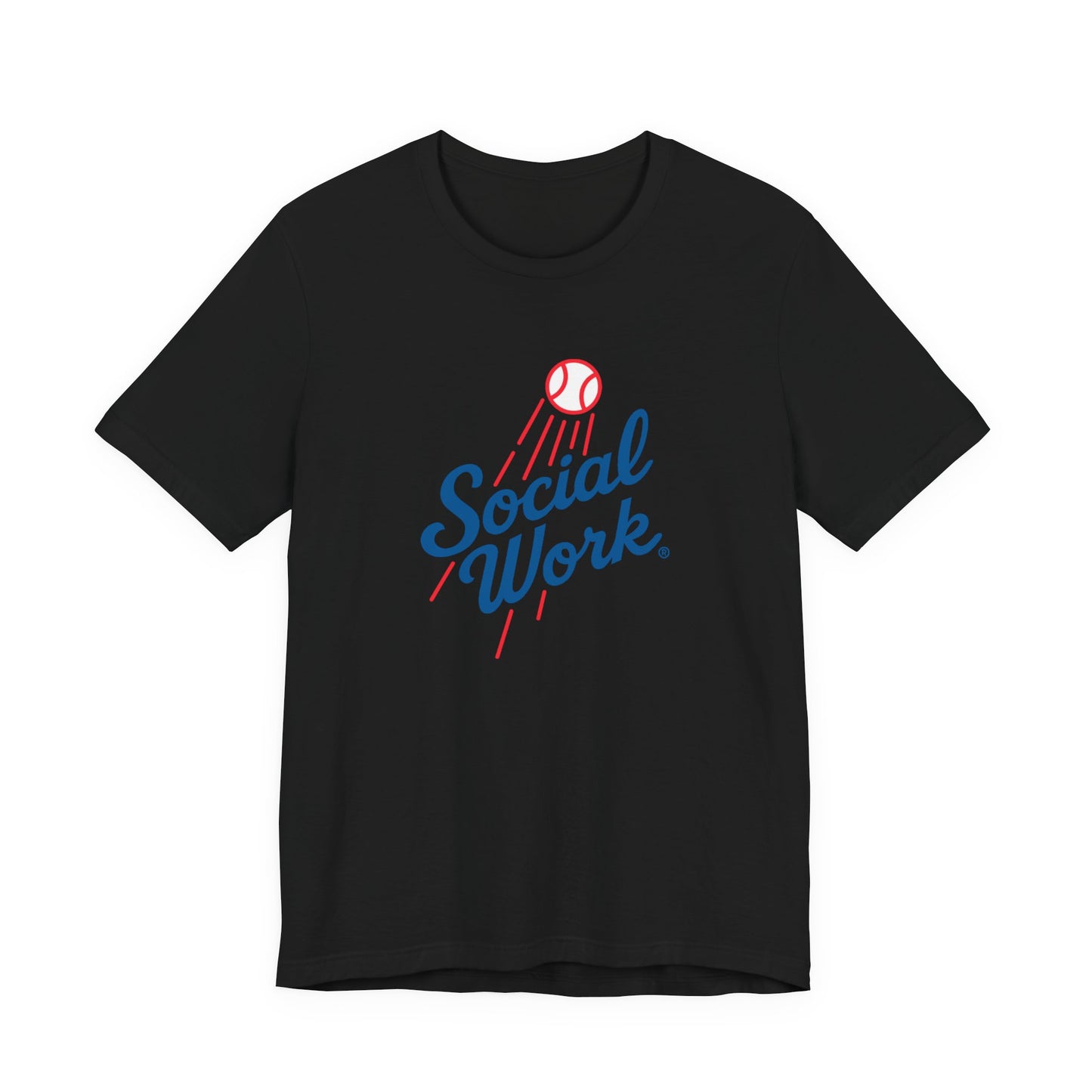 Social Work Vintage Baseball Tee – “Social Work” Script Graphic T‑Shirt