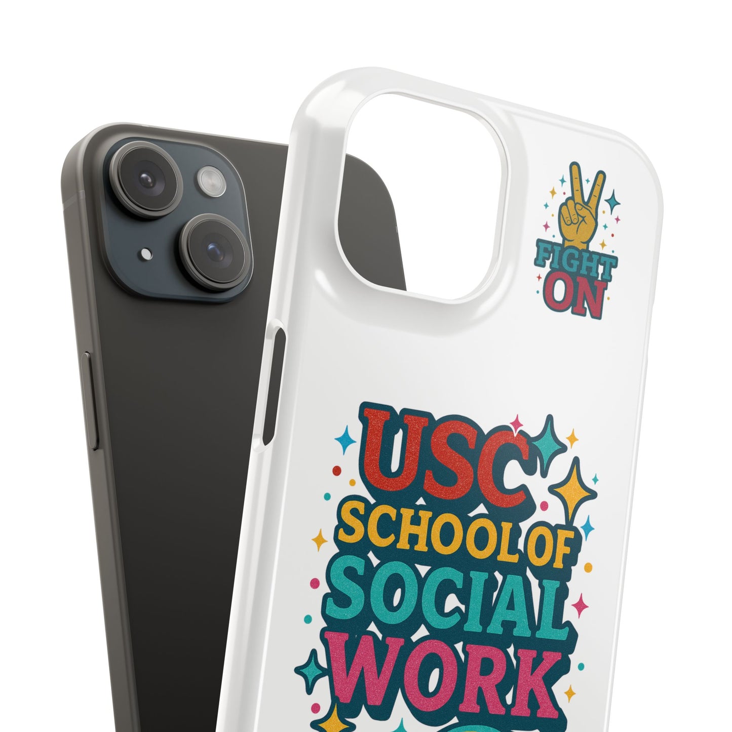 USC Trojans Slim I-Phone Case - School of Social Work - Glitter Style