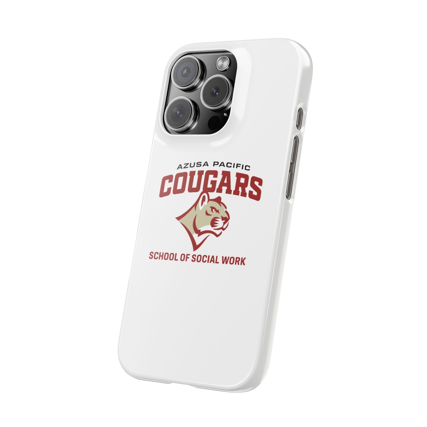 Azuza Pacific University - Slim I-Phone Case - School of Social Work (White)