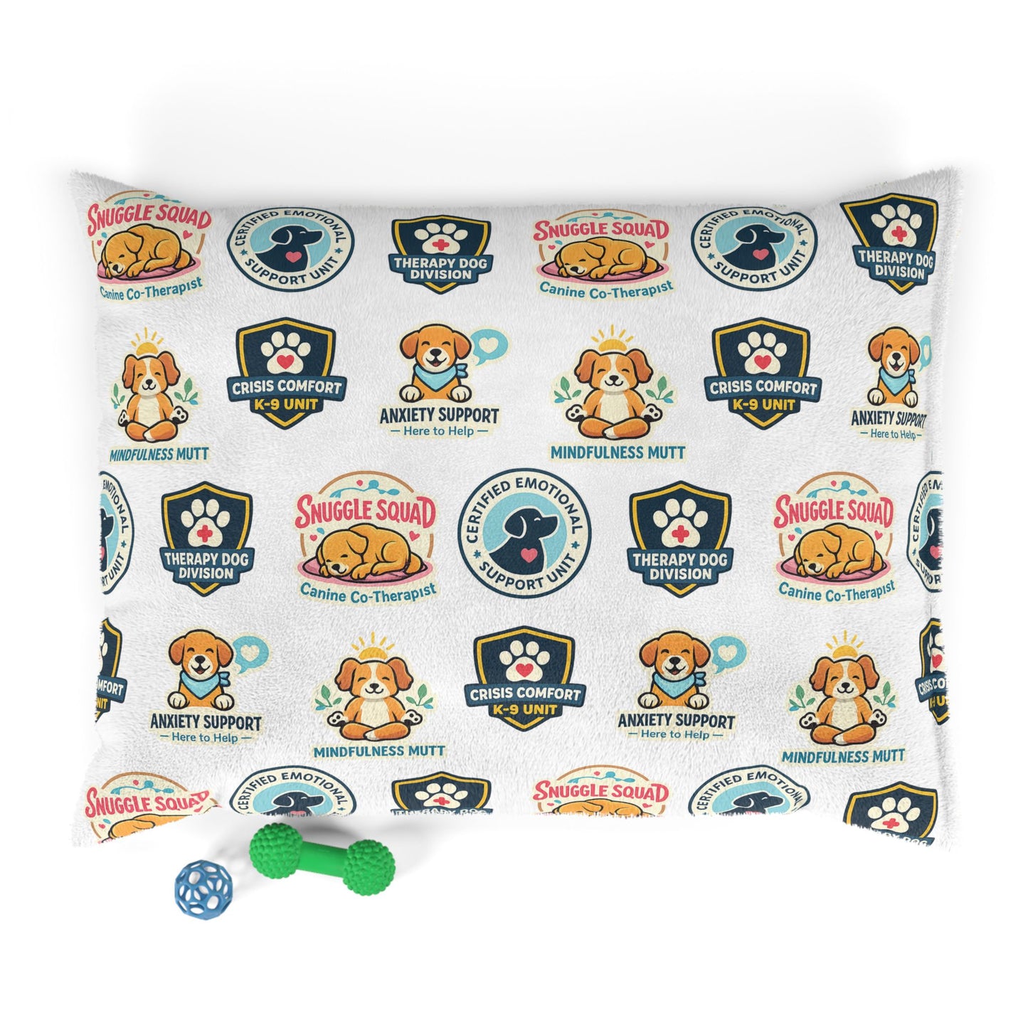 Therapy Dog Patchwork Pet Bed — Anxiety Support & Mindfulness Mutt Design