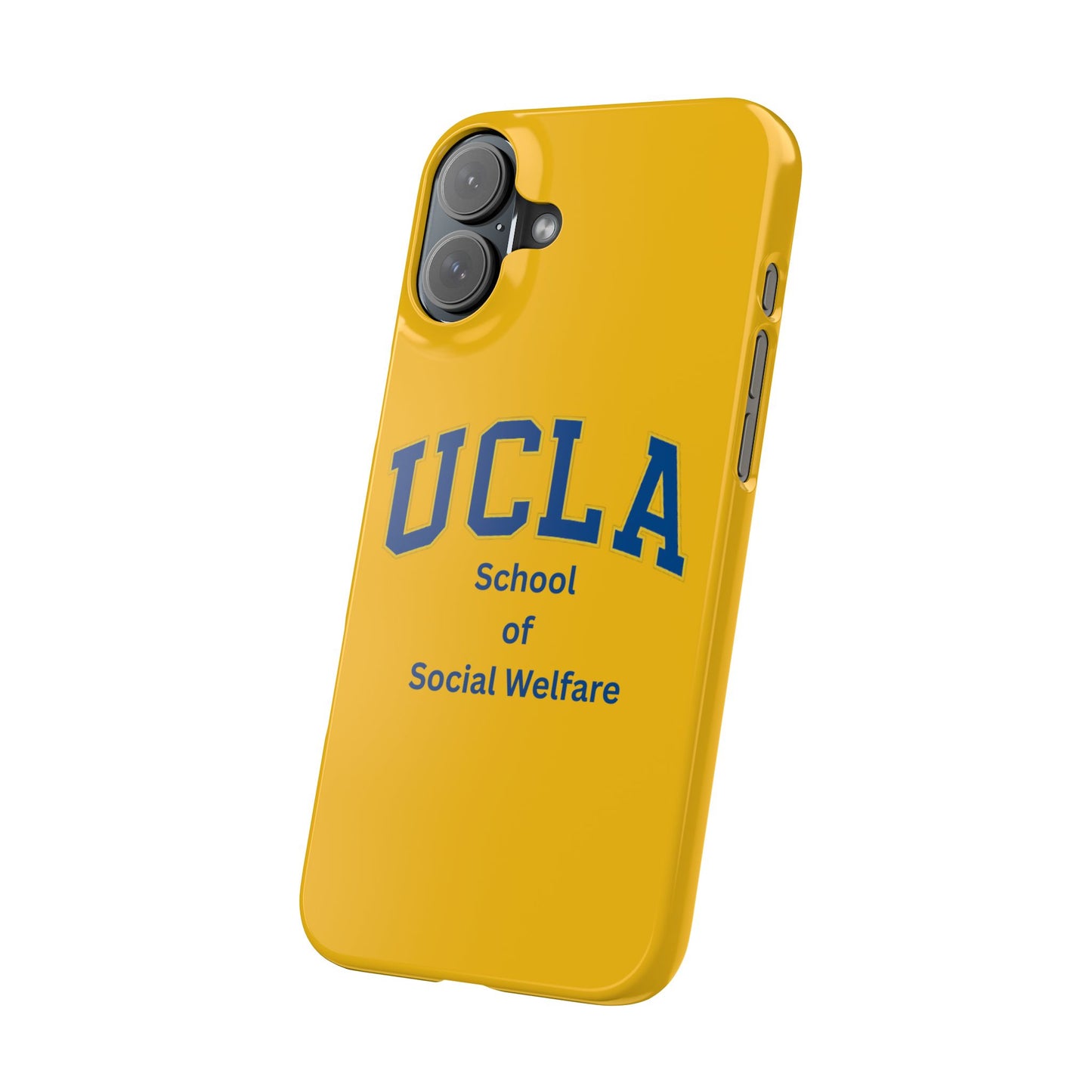 UCLA Slim I-Phone Case - School of Social Welfare-Text Logo (Yellow)