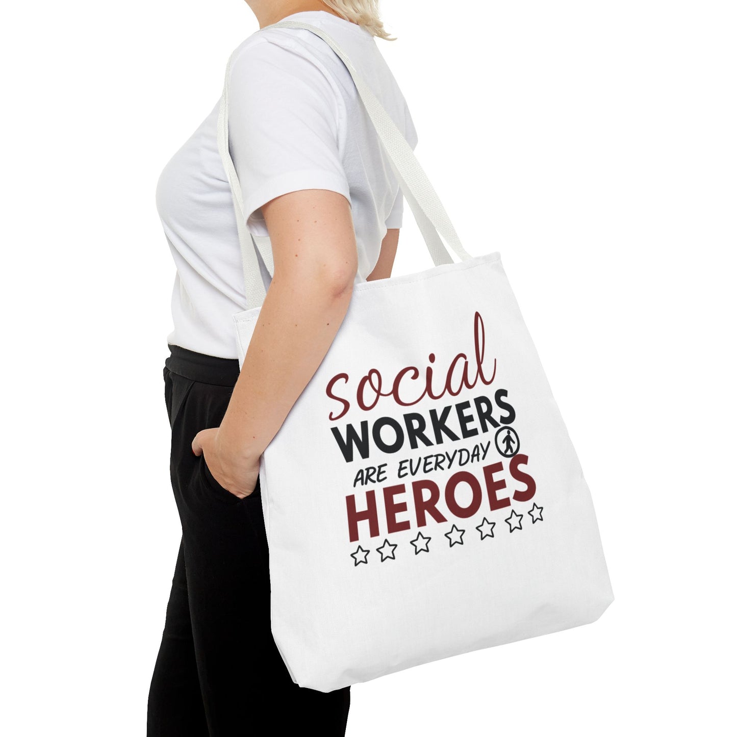 Social Worker Tote Bag — "Social Workers Are Everyday Heroes" / "Social Worker Change the World" Reusable Gift