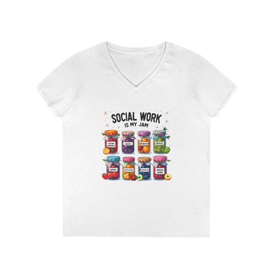 Social Work Is My Jam V-Neck Tee
