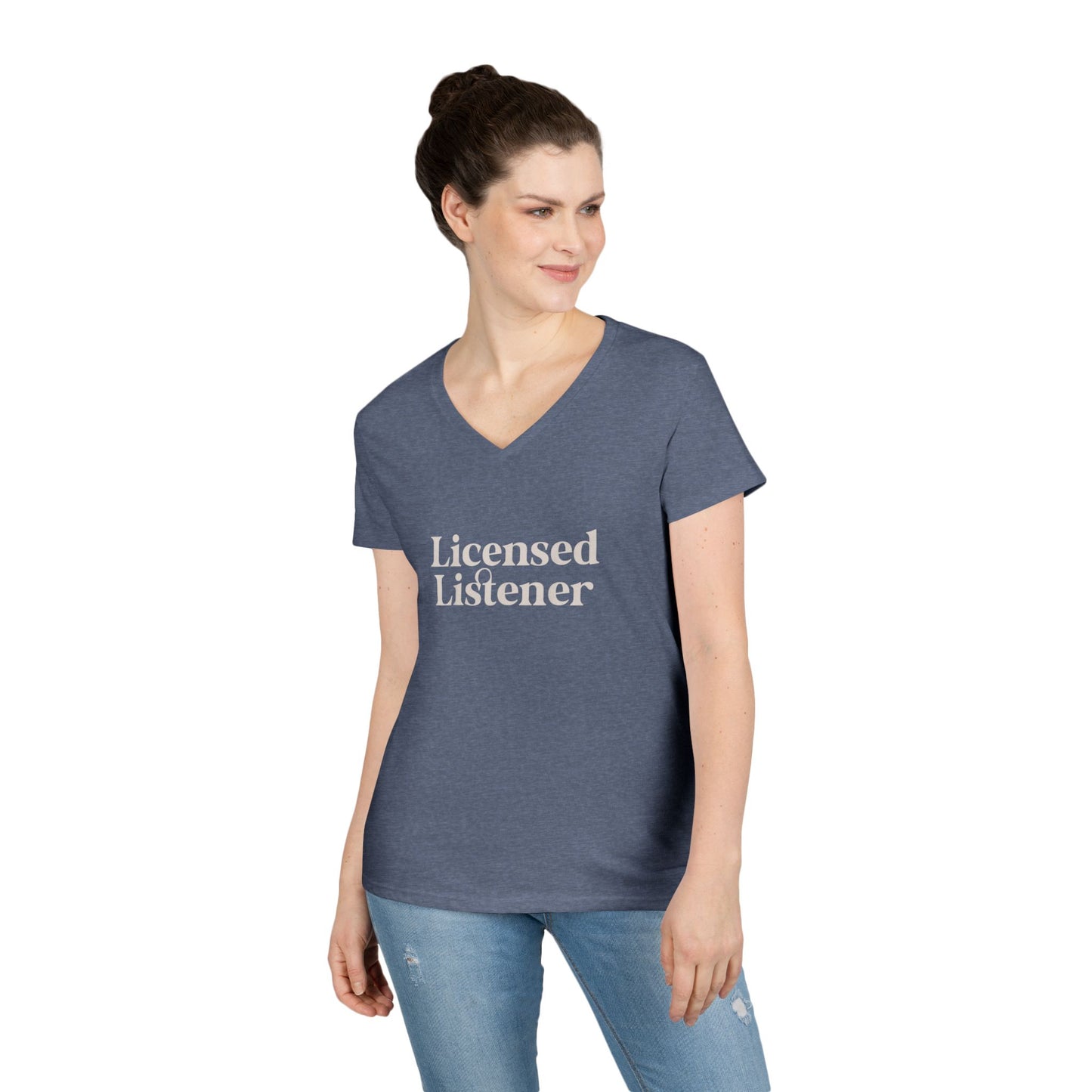 Women's Licensed Listener V-Neck T-Shirt - School Social Worker