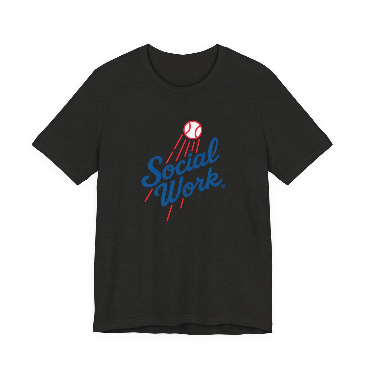 Social Work Vintage Baseball Tee – “Social Work” Script Graphic T‑Shirt