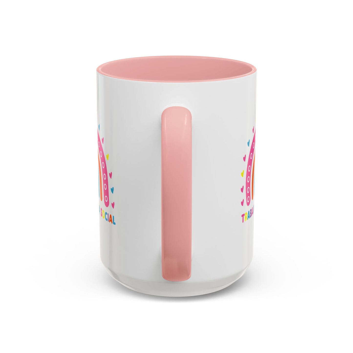 Accent Coffee Mug - 'Trabajadora Social' Colorful Rainbow Social Worker Gift (15 oz)