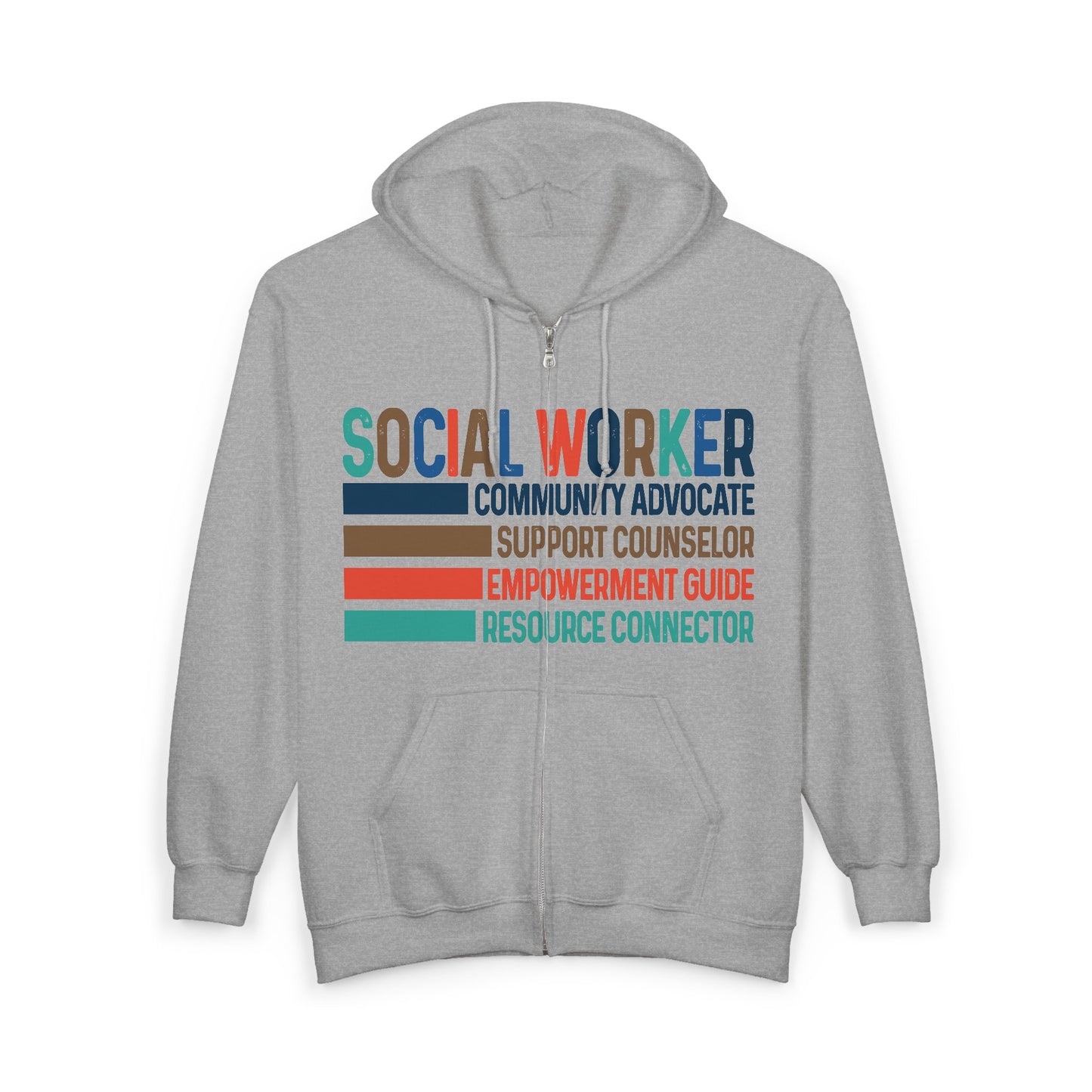 Social Worker Full-Zip Hoodie —Retro & Fun!