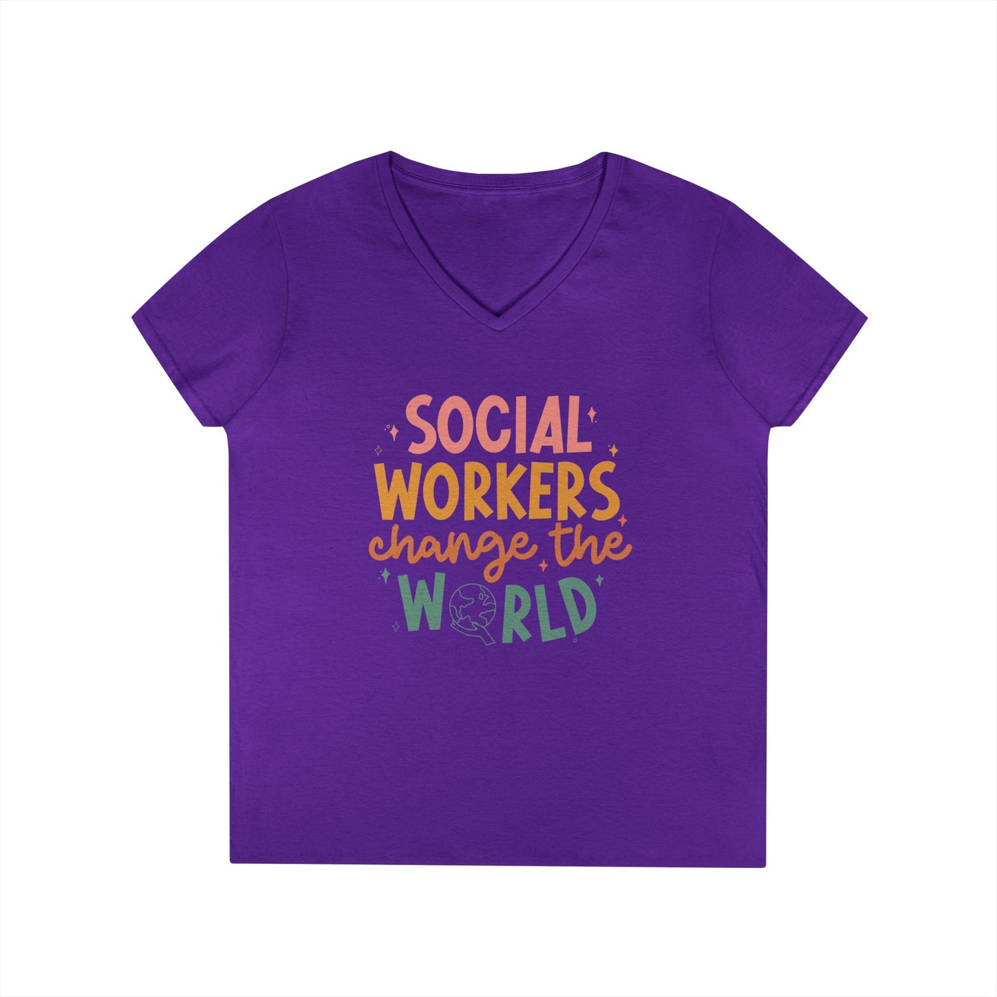 Social Workers Change the World V-Neck Tee