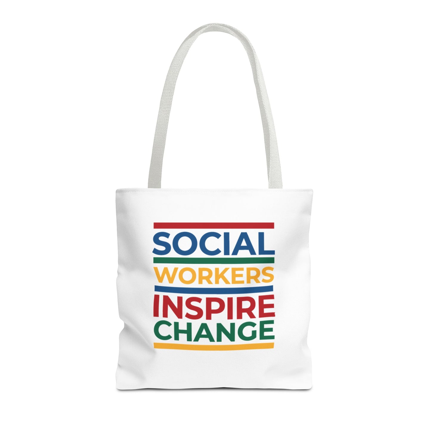 Social Worker Tote Bag — Inspirational "Social Workers Inspire Change" Two Side Design