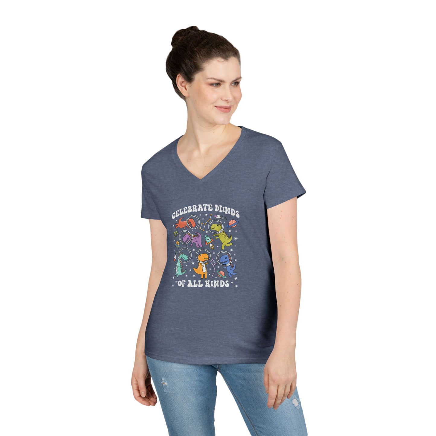 Celebrate Blinds of All Kinds V-Neck Tee - School Social Worker (Women's)