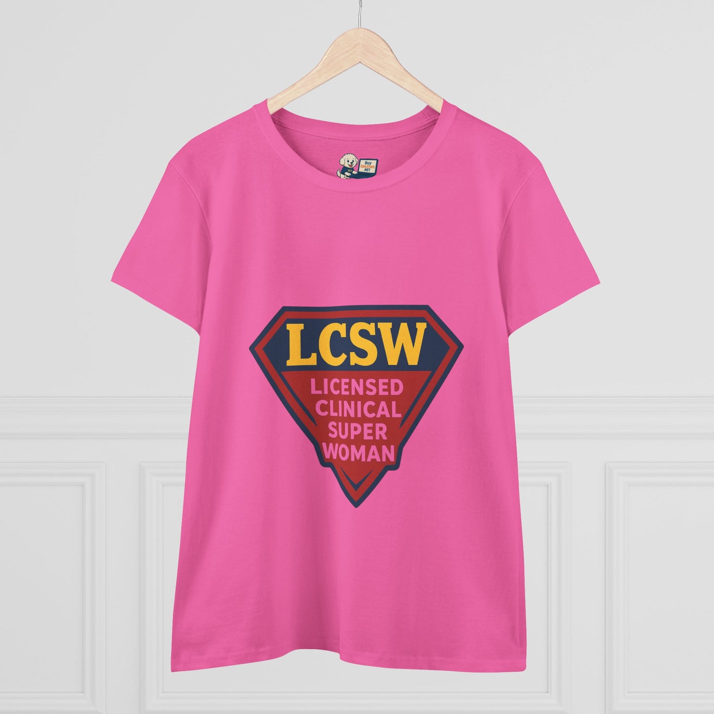 LCSW = Licensed Clinical Super Woman Tee – Saving the World, One Session at a Time Women's Midweight Cotton T-Shirt - Social Work