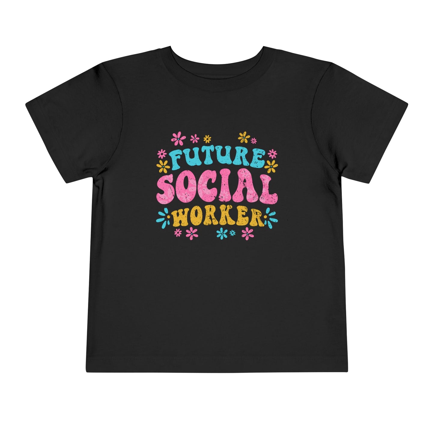 Toddler Tee - "Future Social Worker" Colorful Floral Graphic