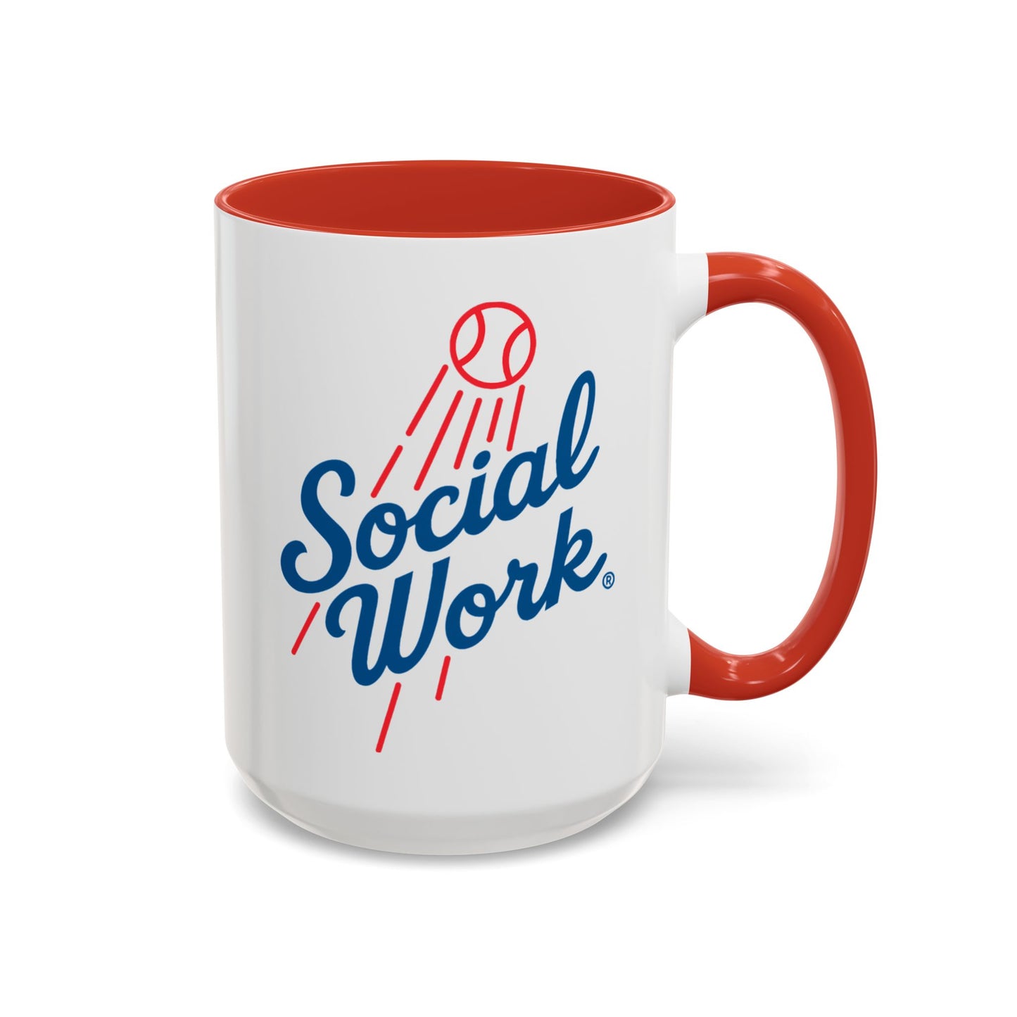 Social Work Baseball Coffee Mug — Retro Script Accent 15oz