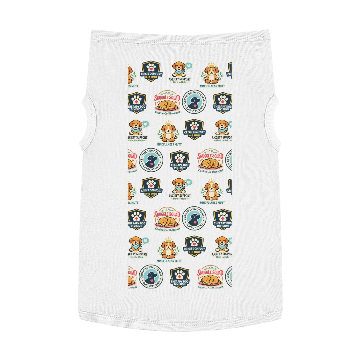 Therapy Dog Patch Pet Tank — Comfort & Support Patterned Dog Shirt