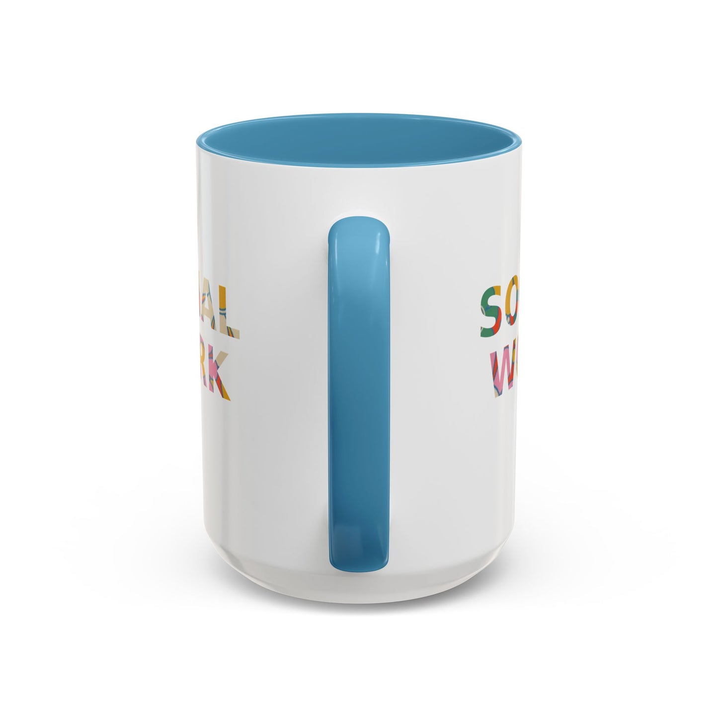 Social Work "Flower Letters" -Accent Mug - 15oz