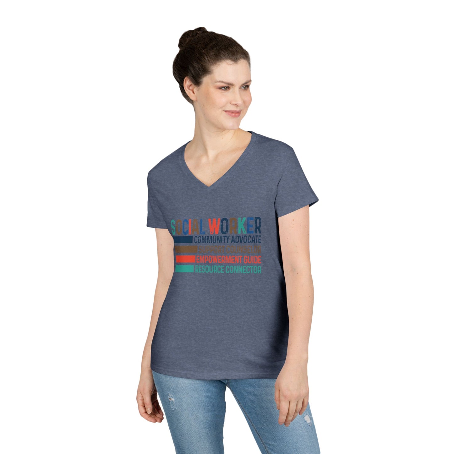 Social Worker V-Neck Tee — Retro & Fun Graphic Shirt