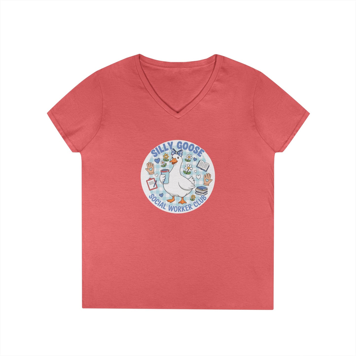 Silly Goose Social Worker Crew Ladies' V-Neck T-Shirt